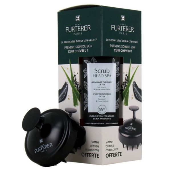 Rene Furterer gommage purifiant detox 150ml + brosse de massage cuir chevelu offerte
