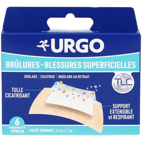 Brûlures et Blessures Superficielles - 6 pansements stériles