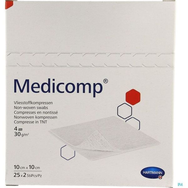 Medicomp - 10 x 10 cm, 25 sachets de 2 compresses