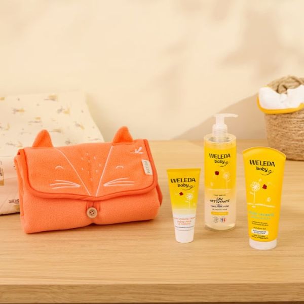 Mon kit de change nomade - Crème pour le Change 75 ml, Eau nettoyante sans parfum 400 ml, Crème Lavante Corps et Cheveux 200 ml