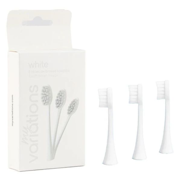 Tête de Rechange Pour Brosse à Dents Electrique Blanche - 3 têtes