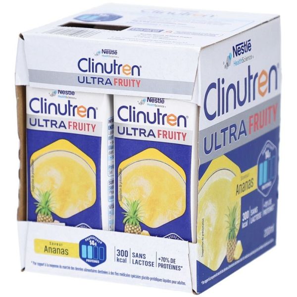 Clinutren Ultra Fruity Saveur Ananas - 4 x 200 ml