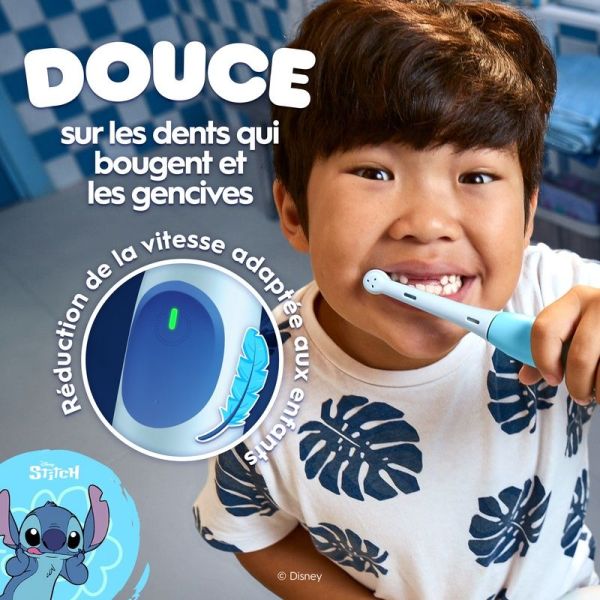 iO Kids Disney Stitch Brosse à Dents Électrique, 1 Brossette, 3 Modes Avec Mode Douceur Pour Enfants
