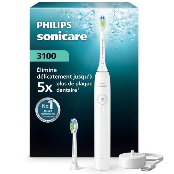 Brosse à dents électrique rechargeable Série 3100 - Blanc