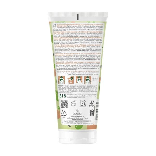 Shampoing Démêlant - Parfum Pêche - 200 ml
