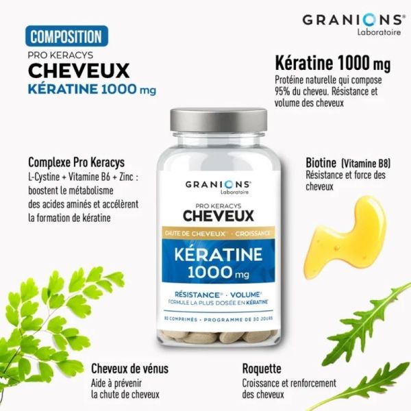 Pro Keracys Kératine 1000 mg - 90 comprimés
