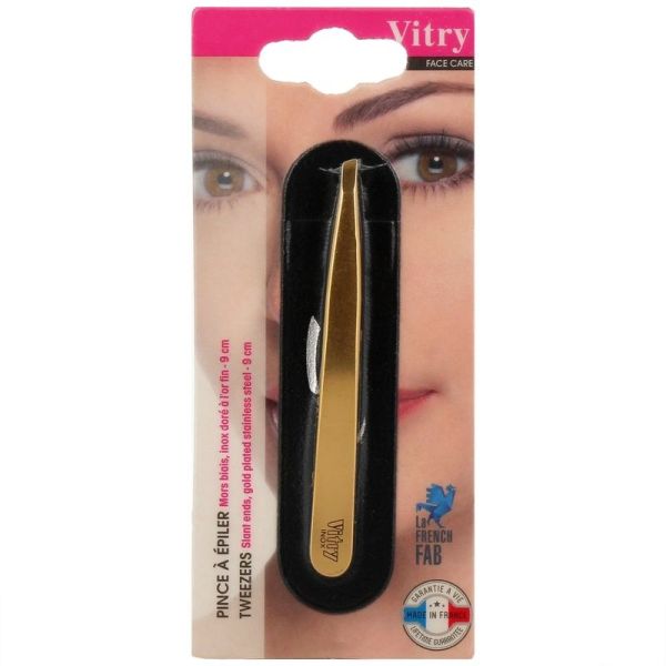 Pince à épiler Prestige Inox Dorée - 8 cm