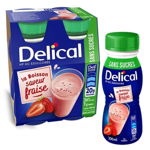 Boisson HP HC Edulcorée Sans Sucres - Saveur Vanille - 4 x 200 ml