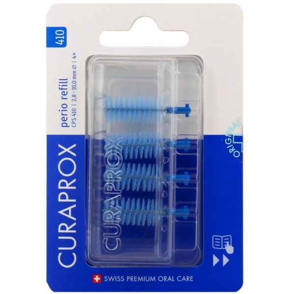 Curaprox Brossettes Interdentaires CPS 410 Perio Bleu Foncé (Recharge de 4)