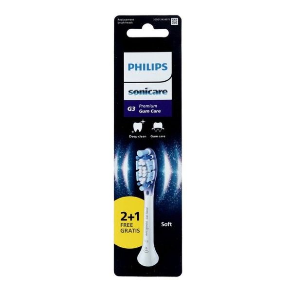 G3 Premium tête de brosse à dents électrique Soft Sonicare - 2 têtes + 1 offerte