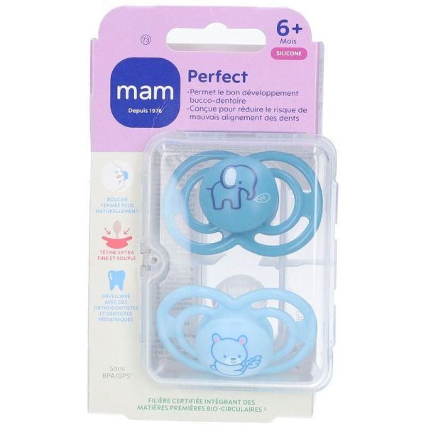 PERFECT - Sucettes Symétriques - Animaux - 6 Mois et Plus - 2 unités