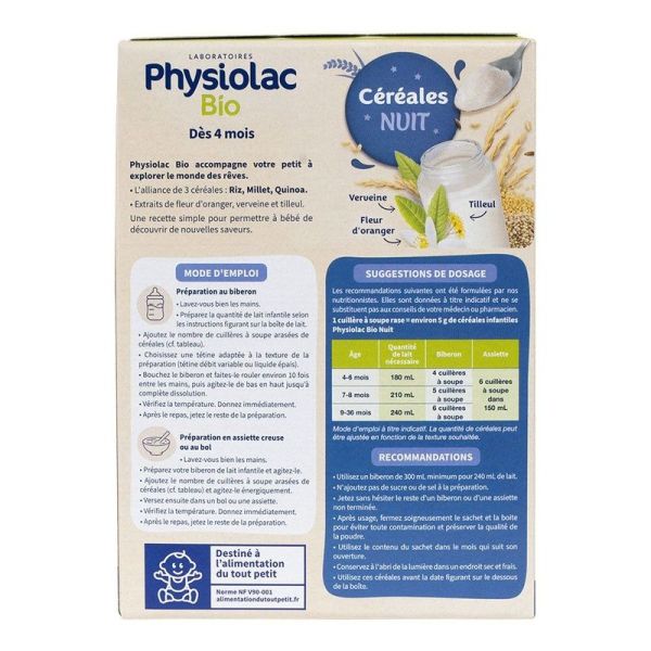 Bio Céréales Nuit Dès 4 Mois - 200 g