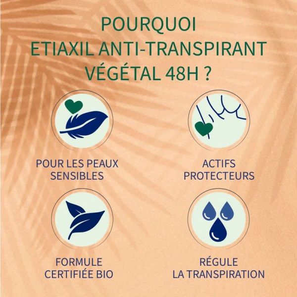 Déodorant Anti-transpirant Végétal 48h Roll-On Bio Senteur Coco - 2 x 50 ml