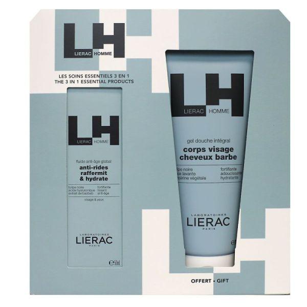 Lierac Homme fluide anti-âge global 50ml + gel douche intégral 200ml offert