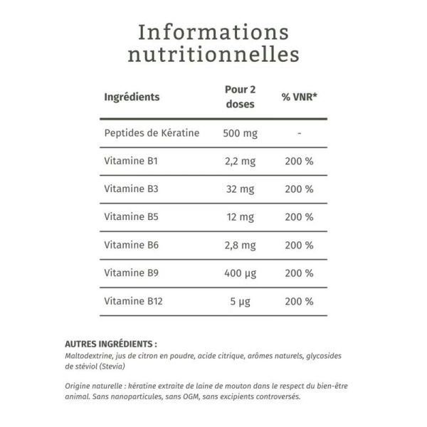 Peptides de Kératine - Cheveux Brillance & Force - 120 g