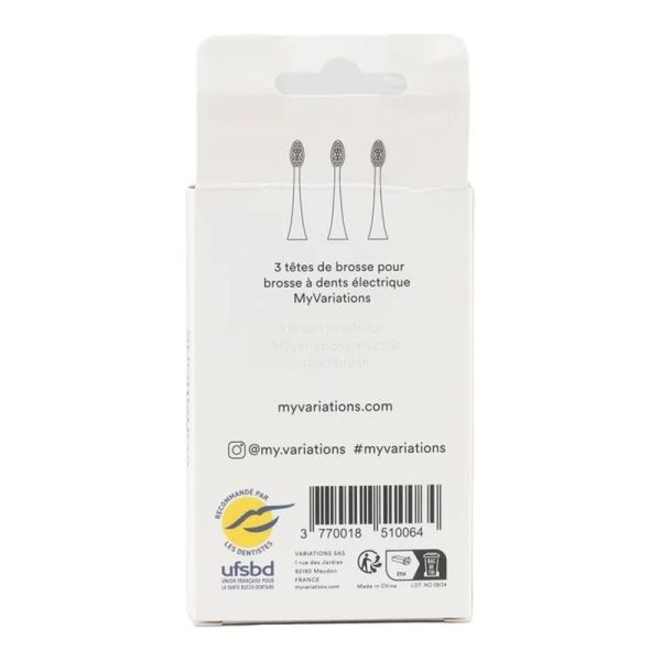 Tête de Rechange Pour Brosse à Dents Electrique Blanche - 3 têtes