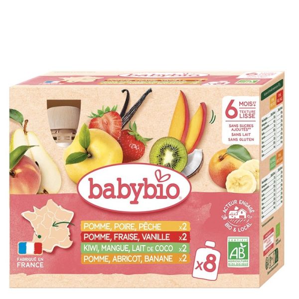 Multi-parfums Gourdes fruits - 8 x 90 g