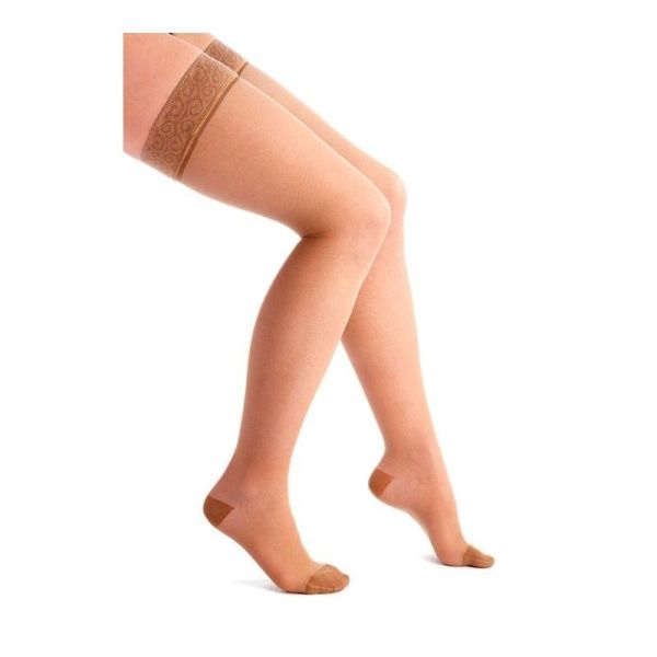 Thuasne Venoflex Incognito Absolu Ambré Bas Cuisse Anti-Glisse de Contention Femme Classe 2 - Taille 2 Long Ambré