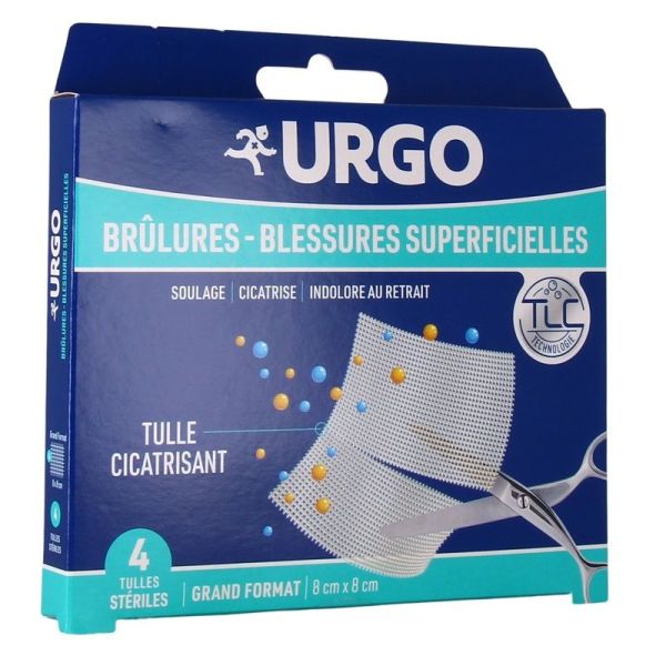 Brûlures et Blessures Superficielles - 4 tulles 8 x 8 cm