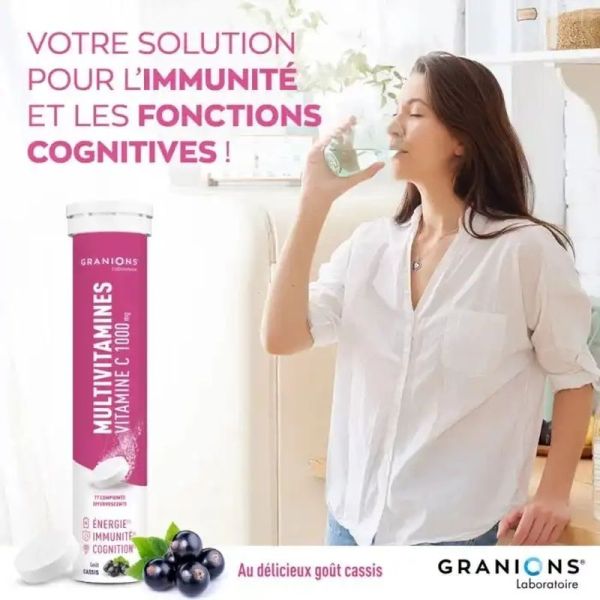 Multivitamines - Goût cassis - 17 comprimés effervescents