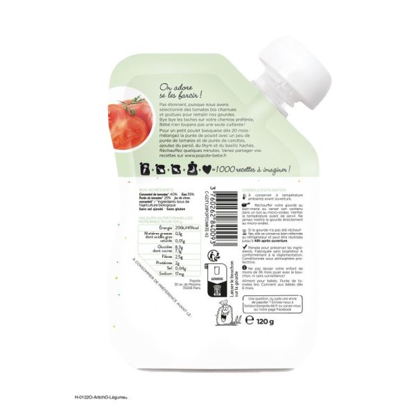 Popote Gourde Tomate Bio 120G