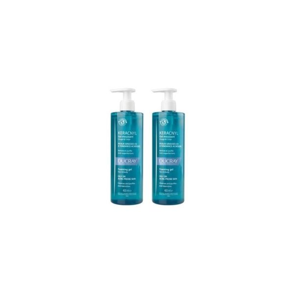 Gel moussant Visage et Corps Nettoie et Purifie Anti-Imperfections Keracnyl - 2 x 400 ml