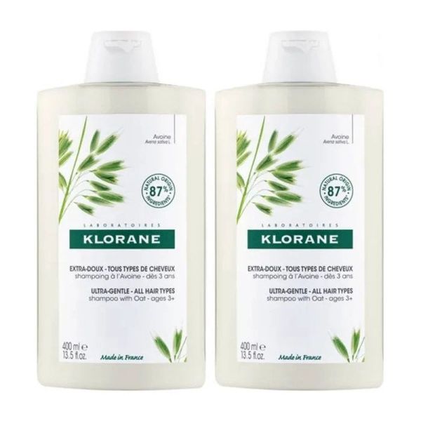 Shampoing Extra-Doux Tous Types de Cheveux Avoine Bio - 2 x 400 ml