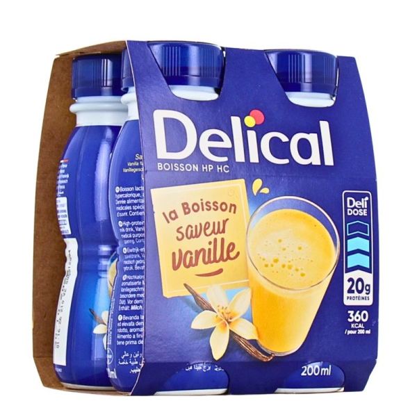 Boissons HP/HC Lactée Saveur Vanille - 4 x 200 ml