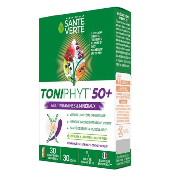 Toniphyt 50+ Multivitamines et Minéraux - 30 comprimés