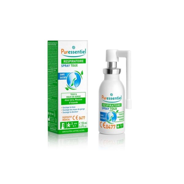 Spray Toux et Maux de Gorge à l'Aloe Vera et Mousse d'Islande pour Adultes et Enfants Dès 3 ans - 20 ml