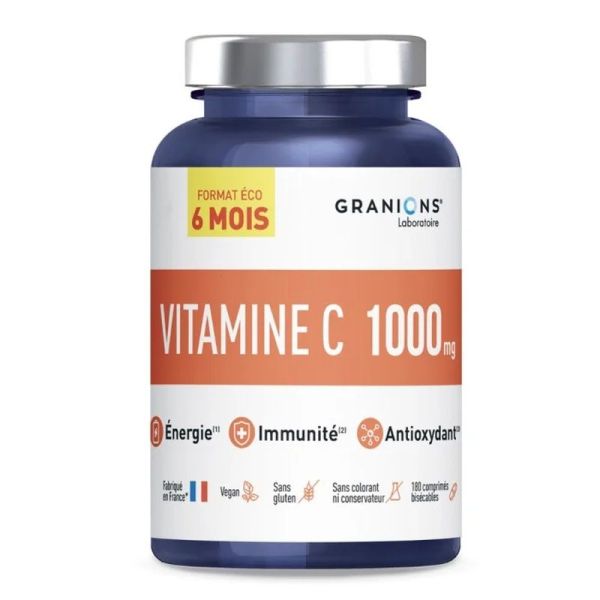 Vitamine C 1000 mg Format éco 6 mois - 180 comprimés