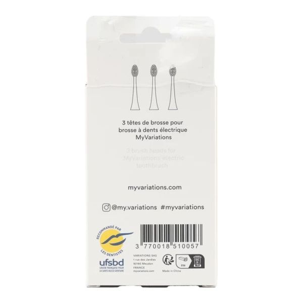 Tête de Rechange Pour Brosse à Dents Electrique Blanche - 3 têtes
