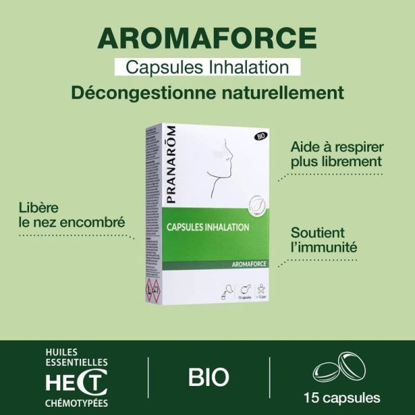 Capsules inhalation pour dégager le nez - Bio - 15 capsules