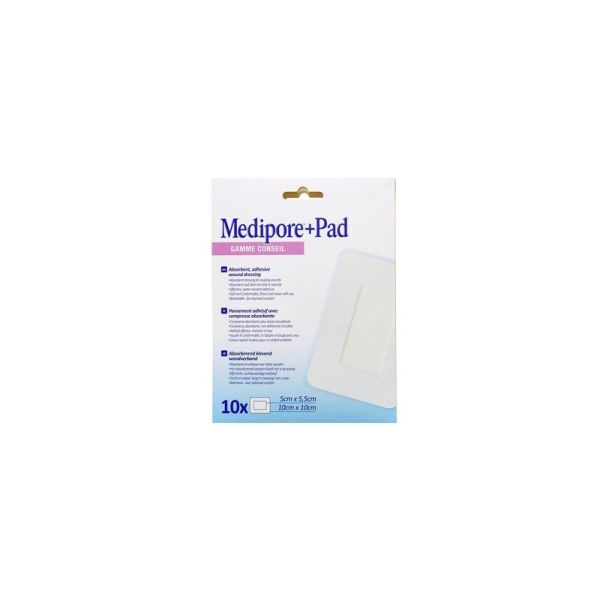 Medipore + Pad - 10 x 10 cm, 10 pansements