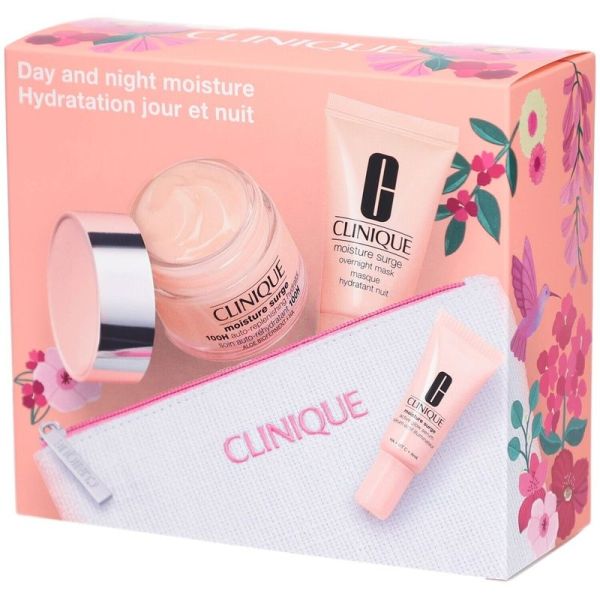 Moisture Surge Routine Hydratation Jour et Nuit - Soin Auto-Rehydratant 100H 50 ml, Masque Hydratant Nuit 30 ml, Serum Actif Illuminateur 5 ml
