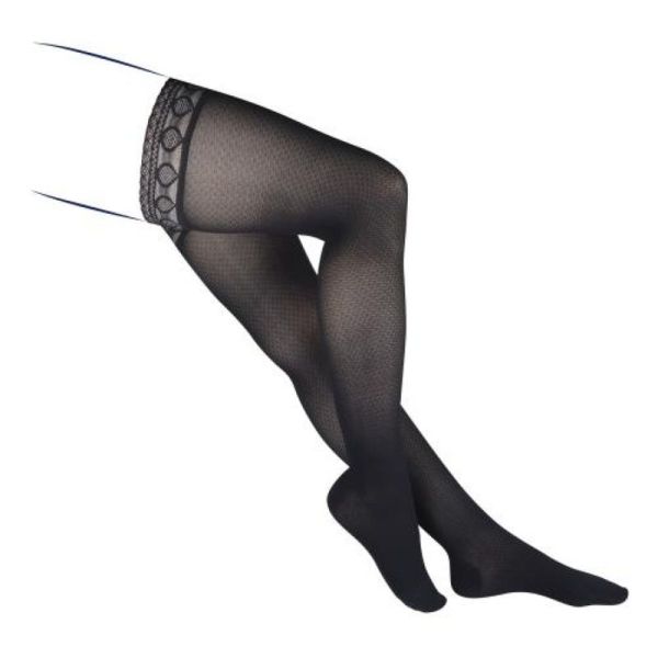 Venoflex Fantaisie Ogee Bas-cuisse de contention Classe 2 - Ogee noir - Taille 2 Long