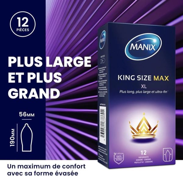 King Size Max Préservatifs - 12 préservatifs