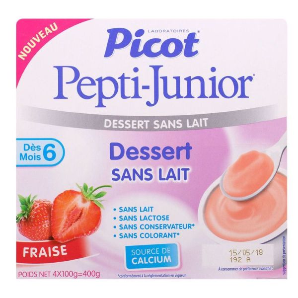 Picot 1Er Dessert S/Lactose Fraise 4X100G