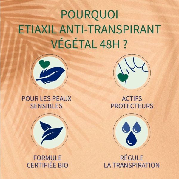 Déodorant Anti-transpirant Végétal 48h Roll-On Bio Senteur Coco - 2 x 50 ml