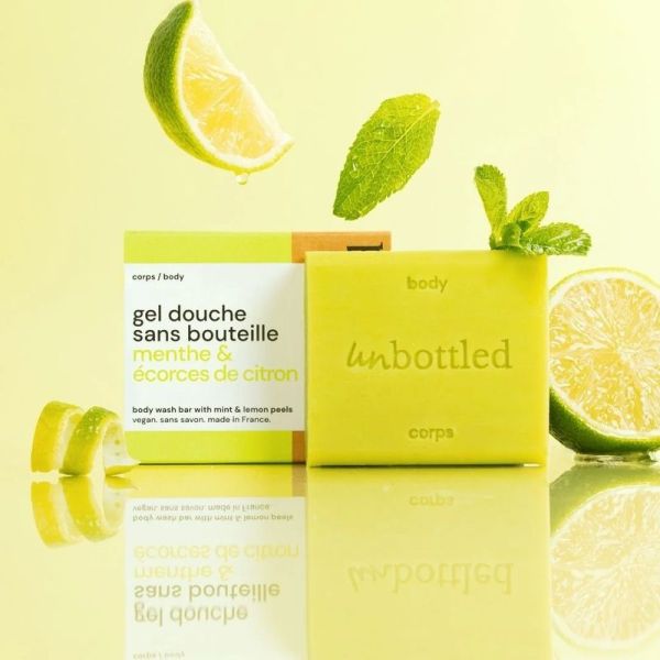 Gel Douche Sans Bouteille - Menthe & Écorces de Citron - 110 g