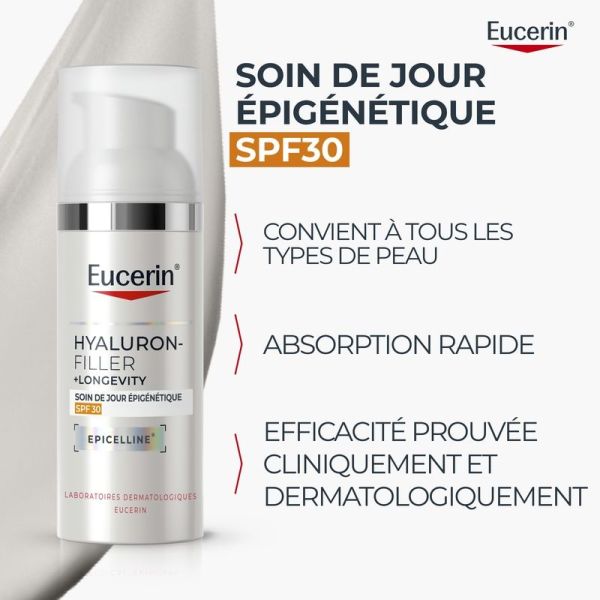Soin de jour epigenetique SPF30 Hyaluron-Filler + Longevity - 50 ml