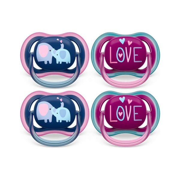 Sucette Ultra Air +18 mois Elephant Love - Lot de 2