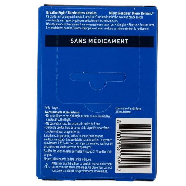 Bandelettes Nasales - Menthe - Taille Petit/Moyen - 10 unites
