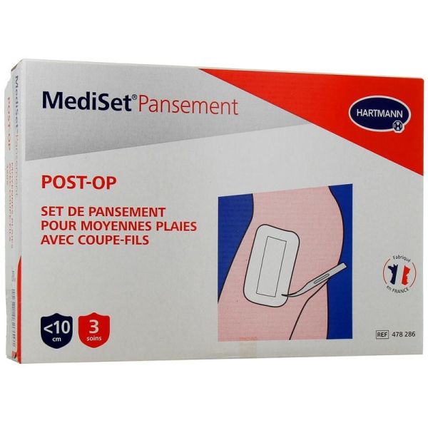 Mediset Pansement Post-Op Moyennes Plaies - 3 soins