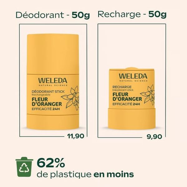 Déodorant Stick Rechargeable Fleur d'Oranger - 50 g