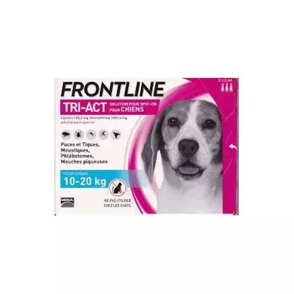 Frontline Tri-Act Chien M - 10-20 kg, 3 pipettes