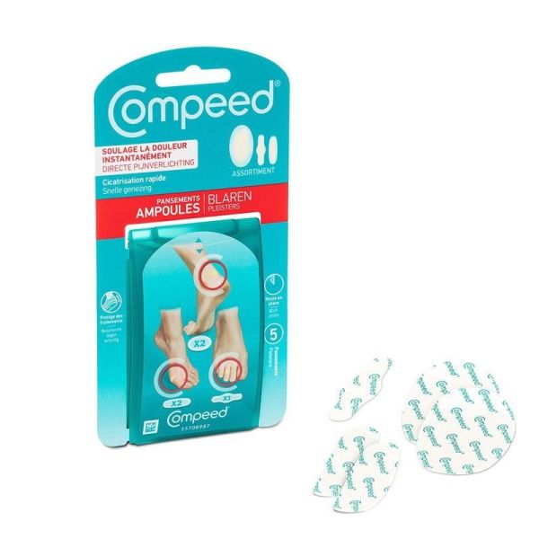 Pansements Ampoules Assortiment Pack 3 en 1 - 5 pansements