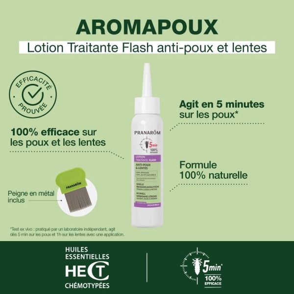 Lotion traitante FLASH anti-poux et lentes - 100 ml