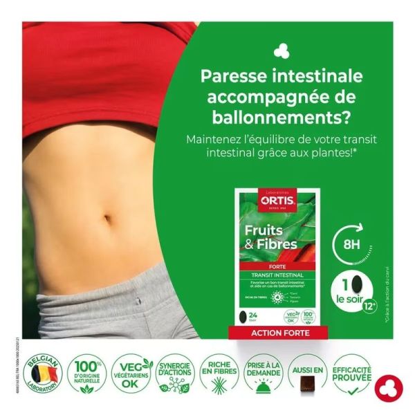 Fruits et Fibres Forte Transit Intestinal Comprimés - 12 comprimés