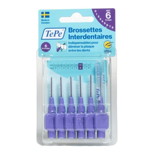 TePe Brossettes interdentaires originales 0,60 mm (x6)